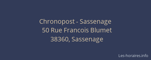 Chronopost - Sassenage