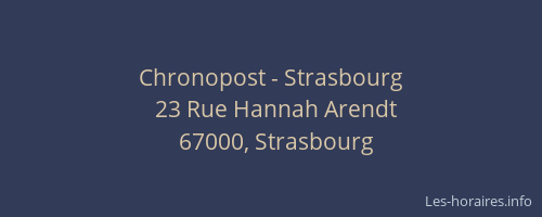 Chronopost - Strasbourg
