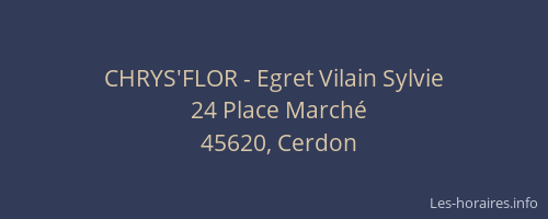 CHRYS'FLOR - Egret Vilain Sylvie