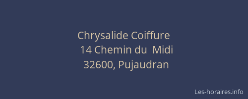 Chrysalide Coiffure