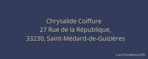 Chrysalide Coiffure