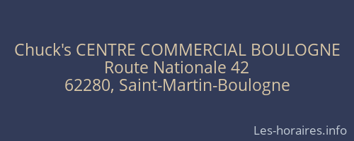 Chuck's CENTRE COMMERCIAL BOULOGNE