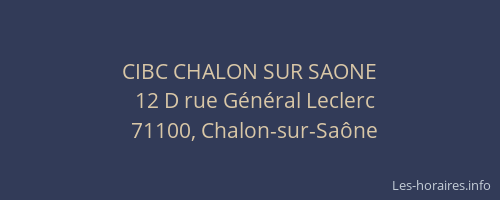 CIBC CHALON SUR SAONE