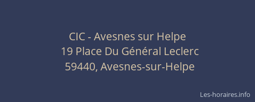 CIC - Avesnes sur Helpe