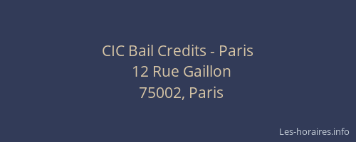 CIC Bail Credits - Paris