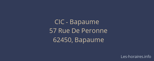 CIC - Bapaume