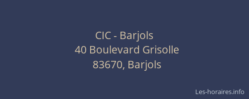 CIC - Barjols