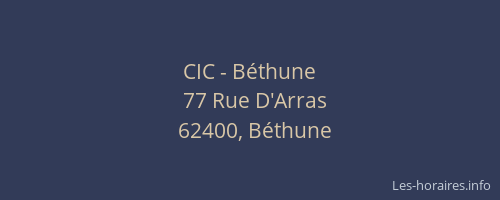 CIC - Béthune