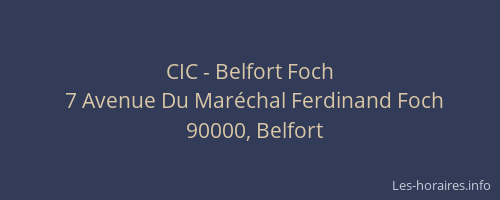 CIC - Belfort Foch