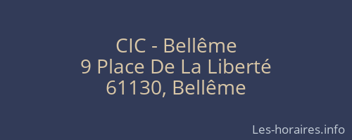 CIC - Bellême