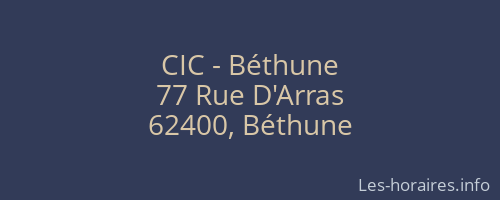 CIC - Béthune