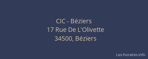 CIC - Béziers