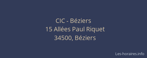 CIC - Béziers