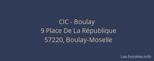 CIC - Boulay