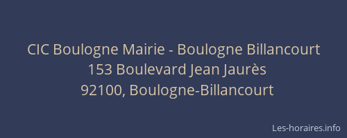 CIC Boulogne Mairie - Boulogne Billancourt
