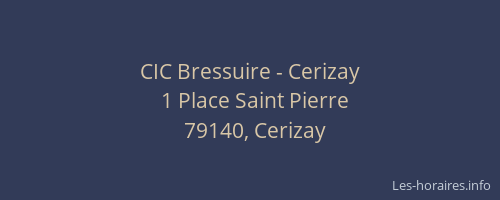 CIC Bressuire - Cerizay