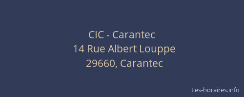 CIC - Carantec