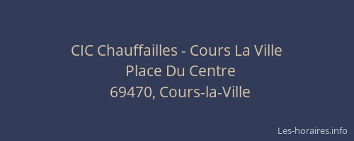 CIC Chauffailles - Cours La Ville