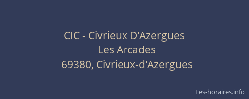 CIC - Civrieux D'Azergues