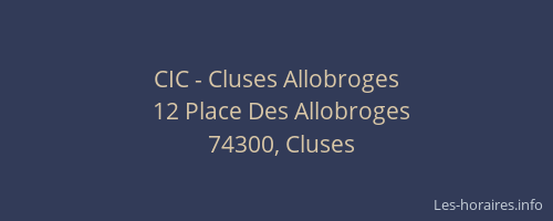 CIC - Cluses Allobroges