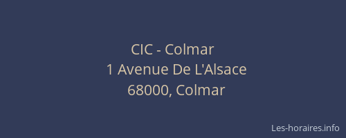 CIC - Colmar