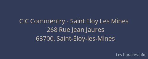 CIC Commentry - Saint Eloy Les Mines