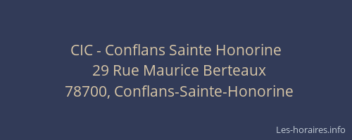 CIC - Conflans Sainte Honorine