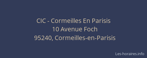 CIC - Cormeilles En Parisis