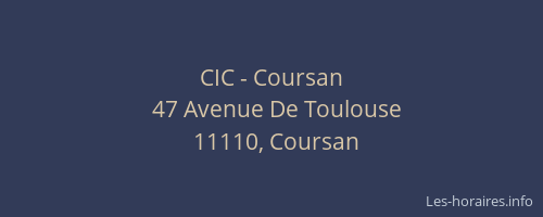 CIC - Coursan