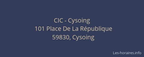 CIC - Cysoing