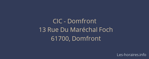 CIC - Domfront