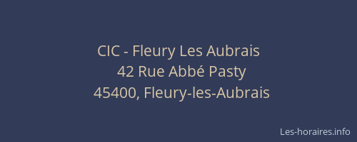 CIC - Fleury Les Aubrais