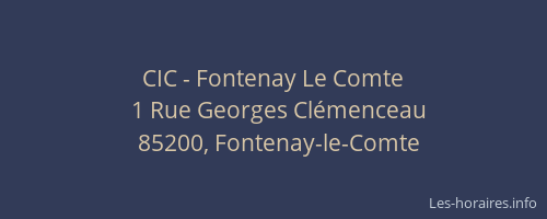 CIC - Fontenay Le Comte