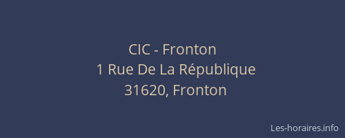 CIC - Fronton