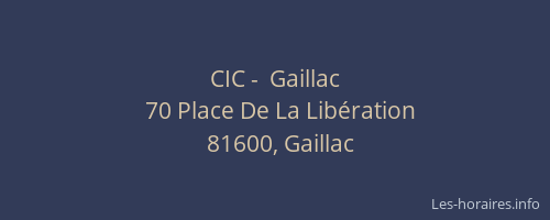 CIC -  Gaillac