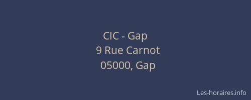 CIC - Gap