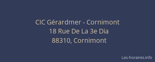 CIC Gérardmer - Cornimont
