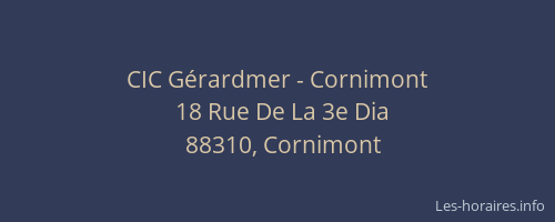 CIC G&eacute;rardmer - Cornimont