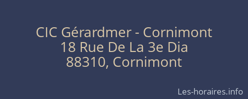 CIC Gérardmer - Cornimont
