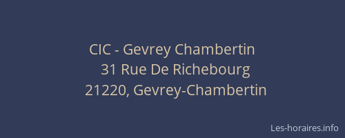 CIC - Gevrey Chambertin