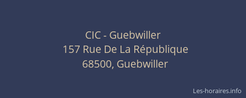 CIC - Guebwiller