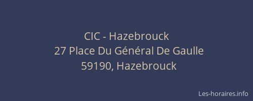 CIC - Hazebrouck