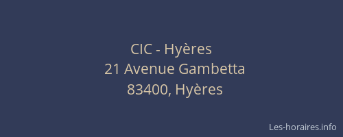 CIC - Hyères