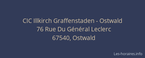 CIC Illkirch Graffenstaden - Ostwald