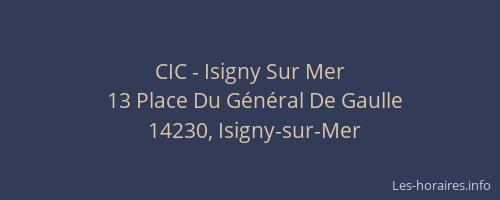 CIC - Isigny Sur Mer