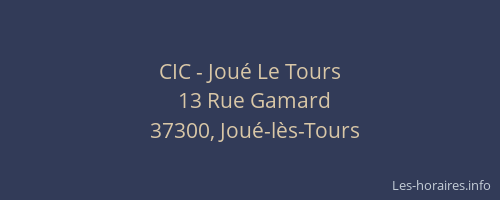 CIC - Jou&eacute; Le Tours