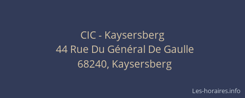CIC - Kaysersberg