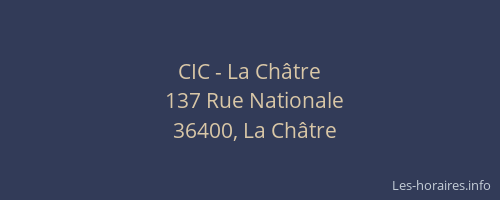 CIC - La Châtre