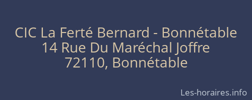 CIC La Ferté Bernard - Bonnétable