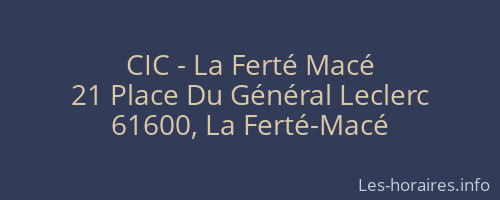 CIC - La Ferté Macé